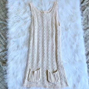 Anthropologie Cotton Chunky Knit Tunic Dress